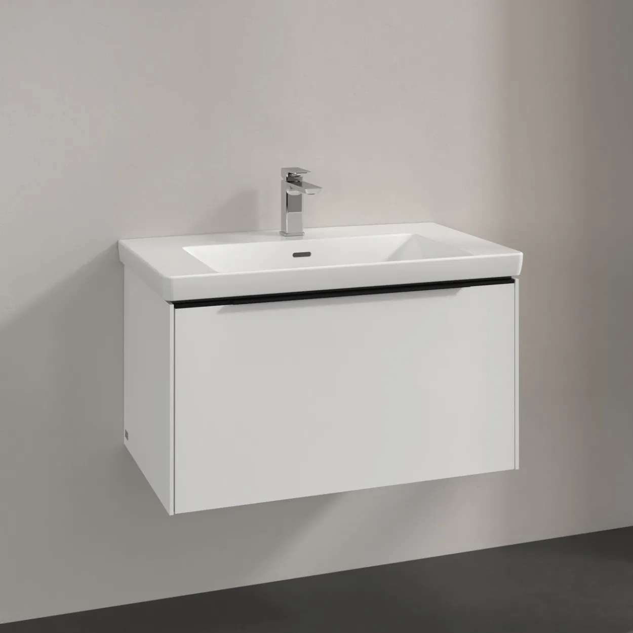 V&b subway 3.0 servantskap 77x42 brilliant white håndtak i volcano black