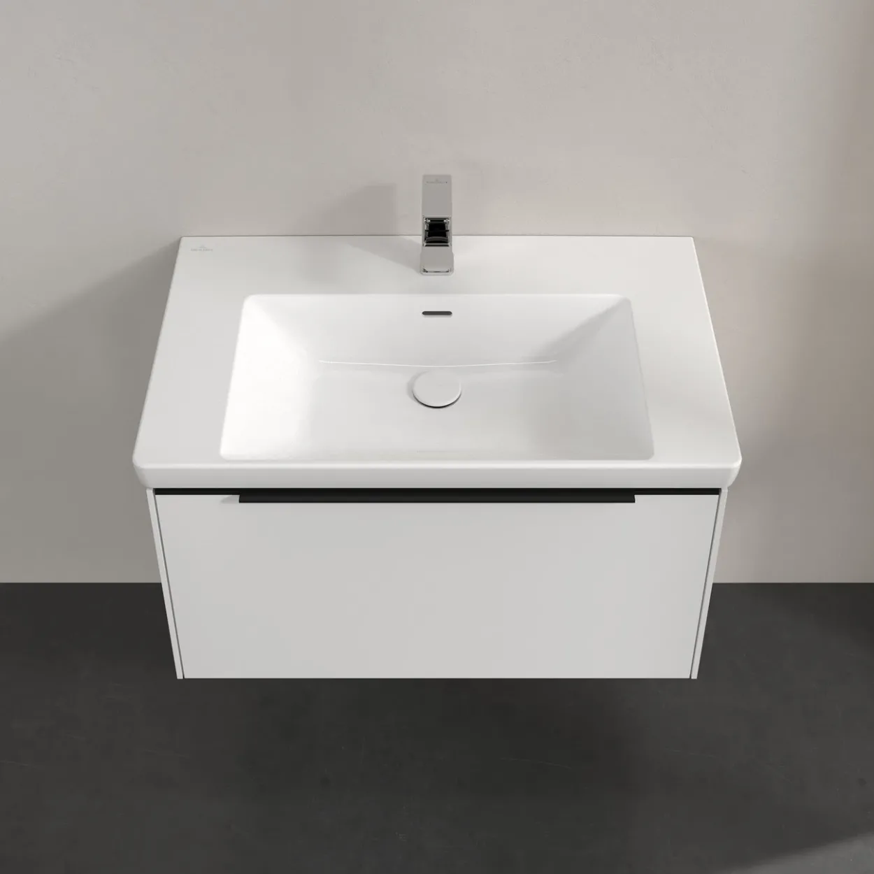 V&b subway 3.0 servantskap 77x42 brilliant white håndtak i volcano black