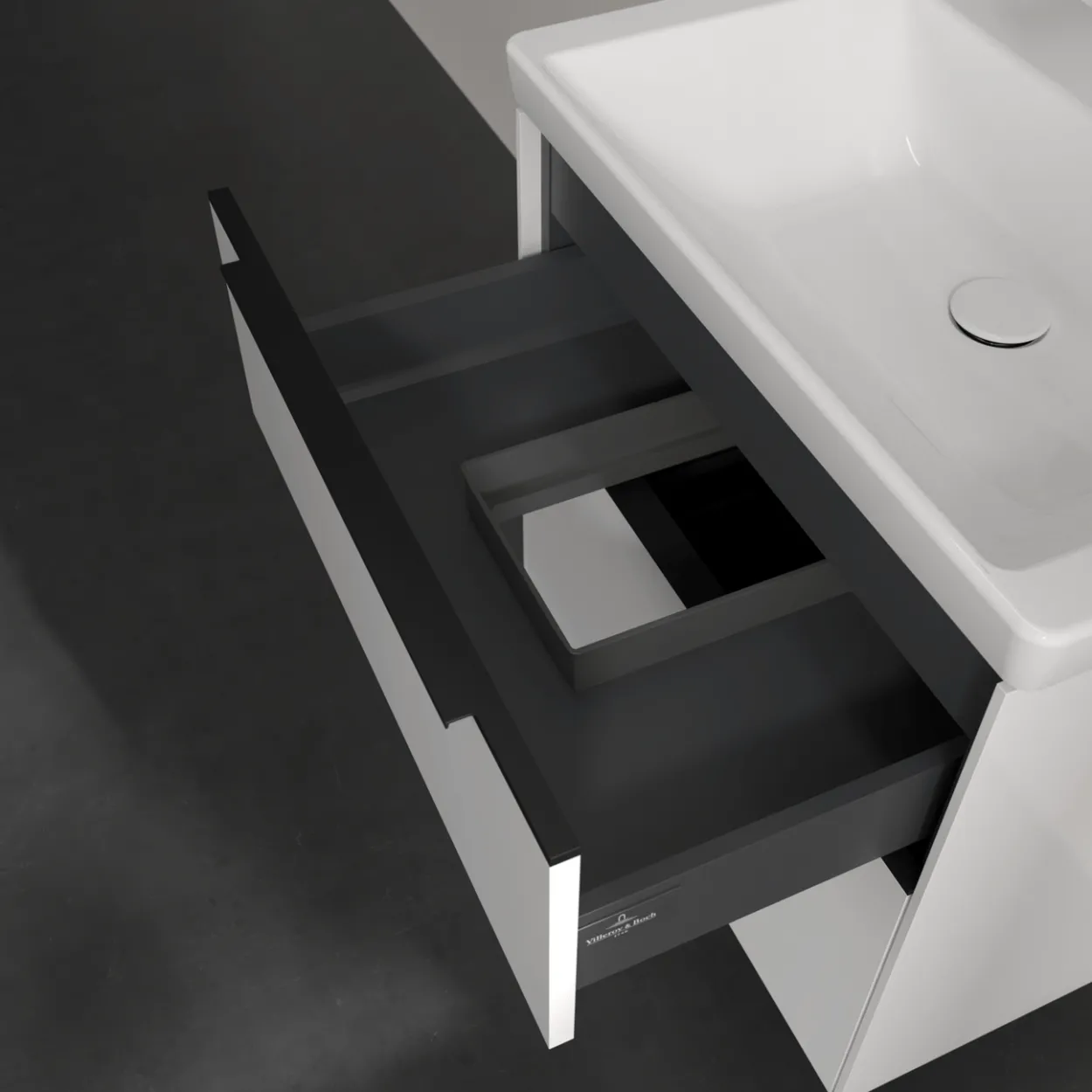 V&b subway 3.0 servantskap 62x57 brilliant white håndtak i volcano black