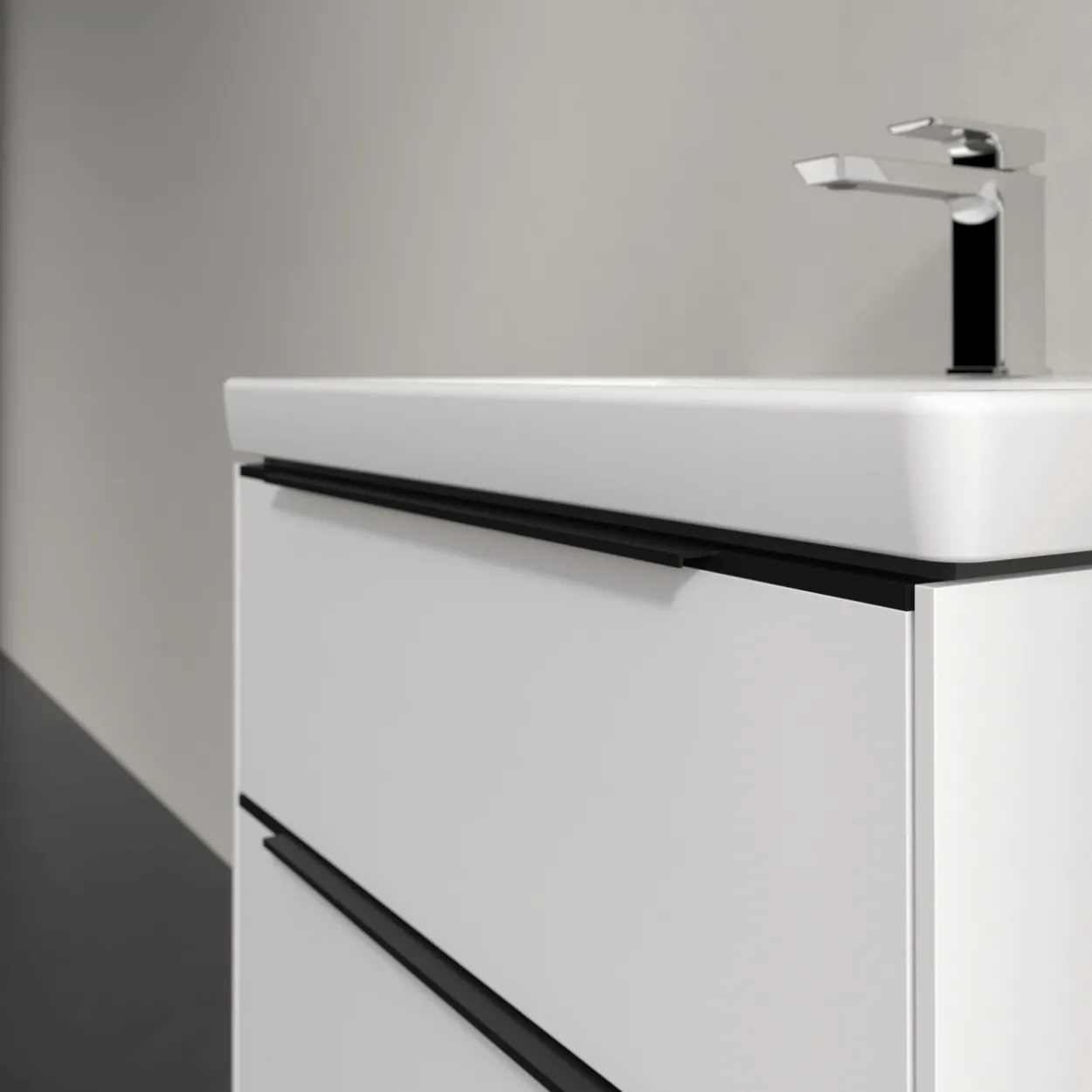 V&b subway 3.0 servantskap 62x57 brilliant white håndtak i volcano black
