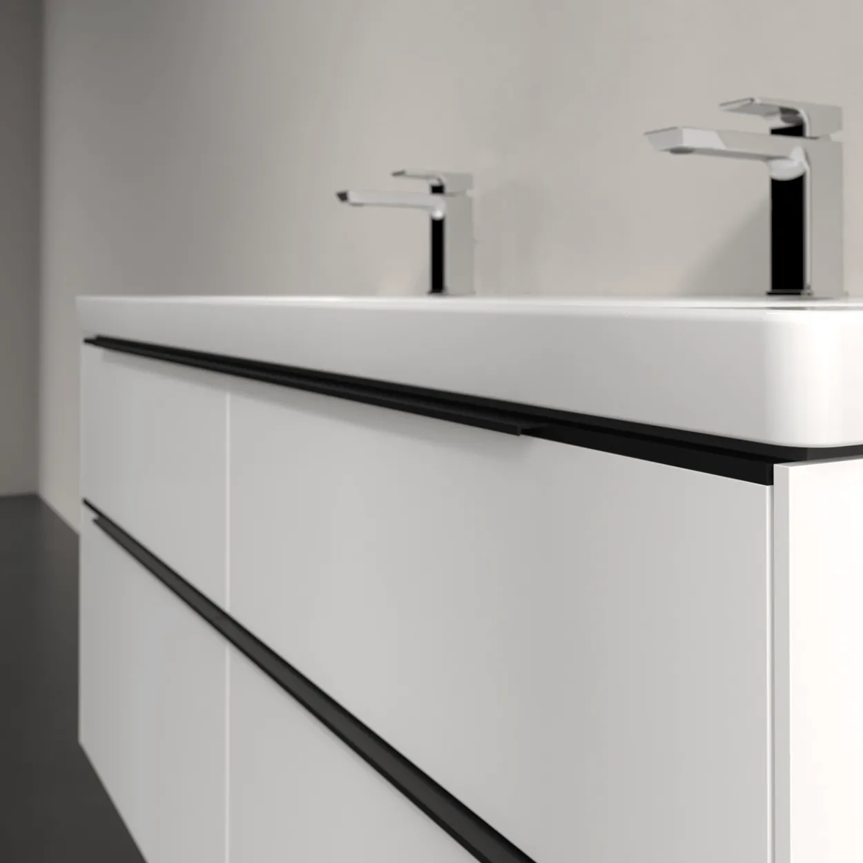 V&b subway 3.0 servantskap 127x57 brilliant white håndtak i volcano black