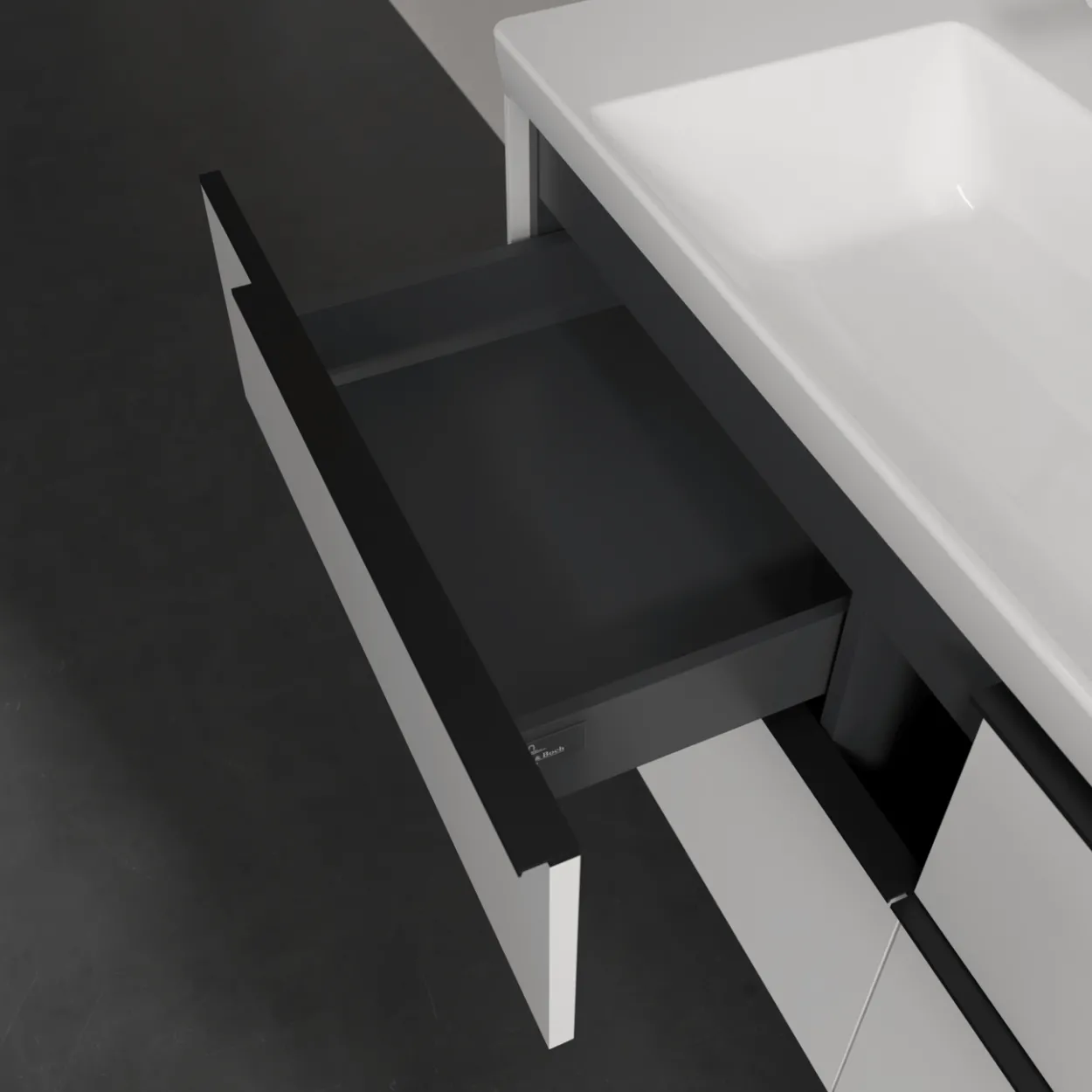 V&b subway 3.0 servantskap 127x57 brilliant white håndtak i volcano black
