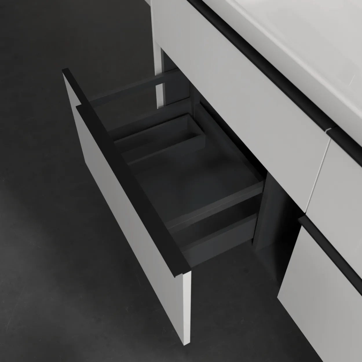 V&b subway 3.0 servantskap 127x57 brilliant white håndtak i volcano black