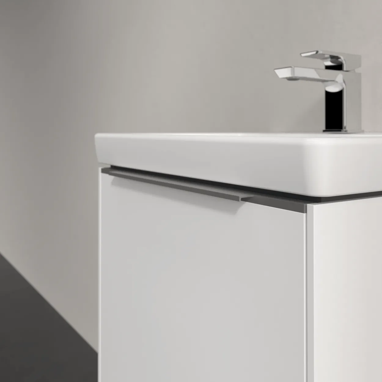 V&b subway 3.0 servantskap 47x42 brilliant white m/lys håndtak i krom