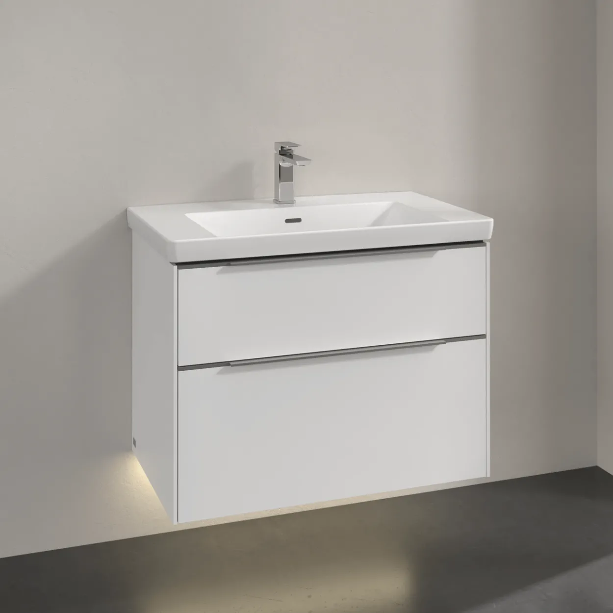 V&b subway 3.0 servantskap 77x57 brilliant white m/lys håndtak i krom