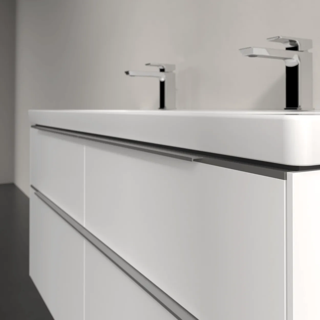 V&b subway 3.0 servantskap 127x57 brilliant white m/lys håndtak i krom