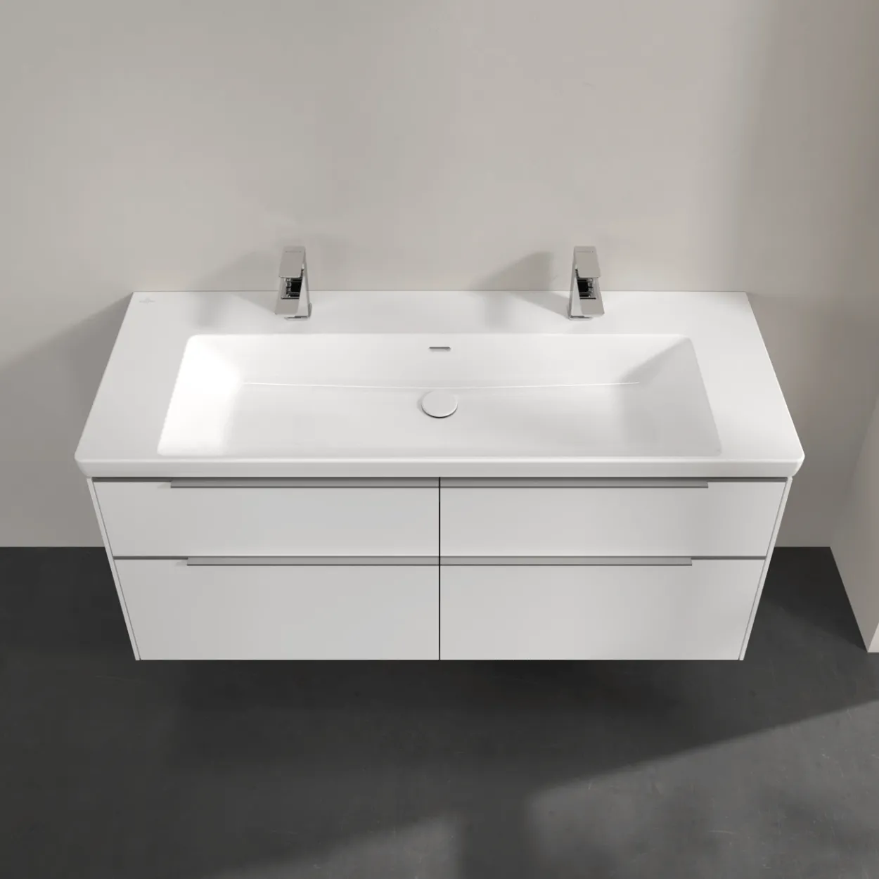 V&b subway 3.0 servantskap 127x57 brilliant white m/lys håndtak i krom