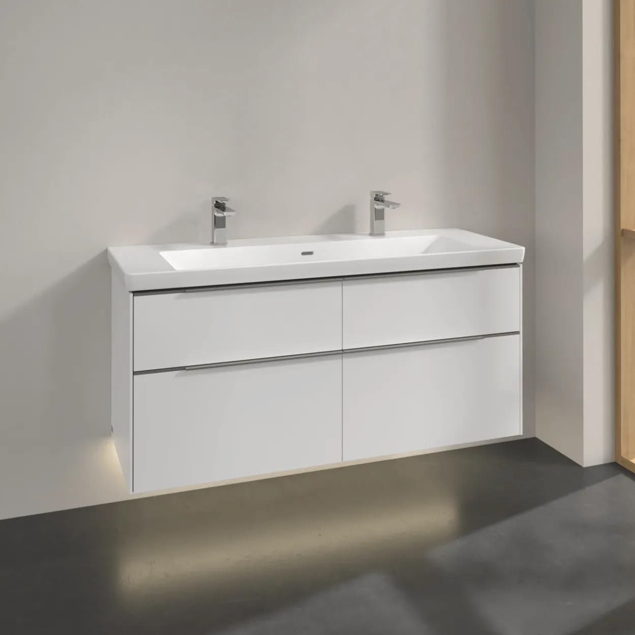 V&b subway 3.0 servantskap 127x57 brilliant white m/lys håndtak i krom