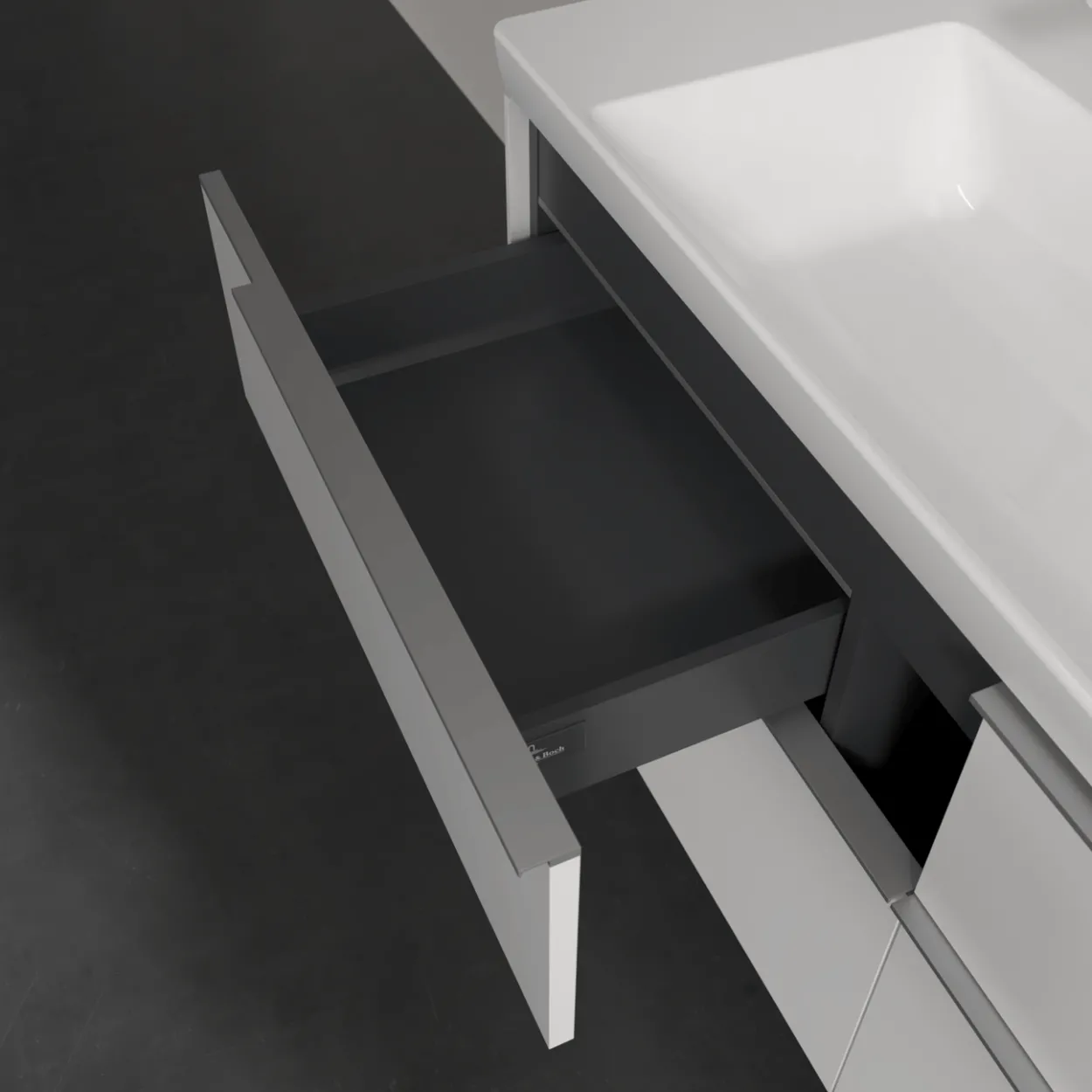V&b subway 3.0 servantskap 127x57 brilliant white m/lys håndtak i krom