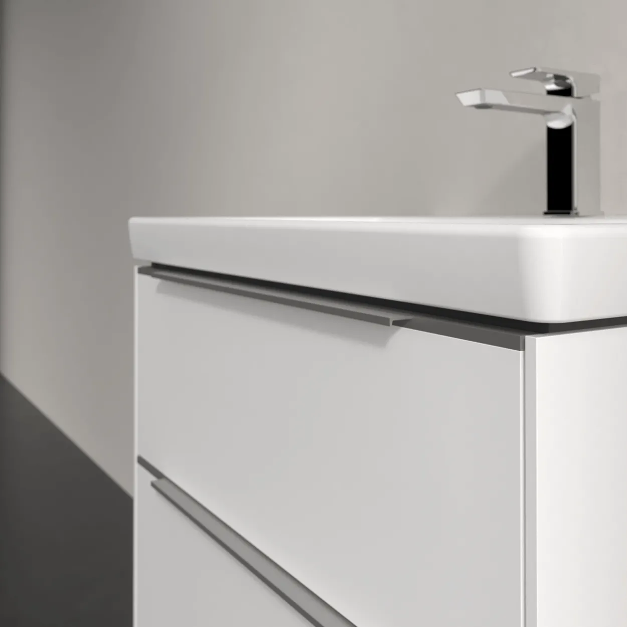V&b subway 3.0 servantskap 62x57 brilliant white m/lys håndtak i krom