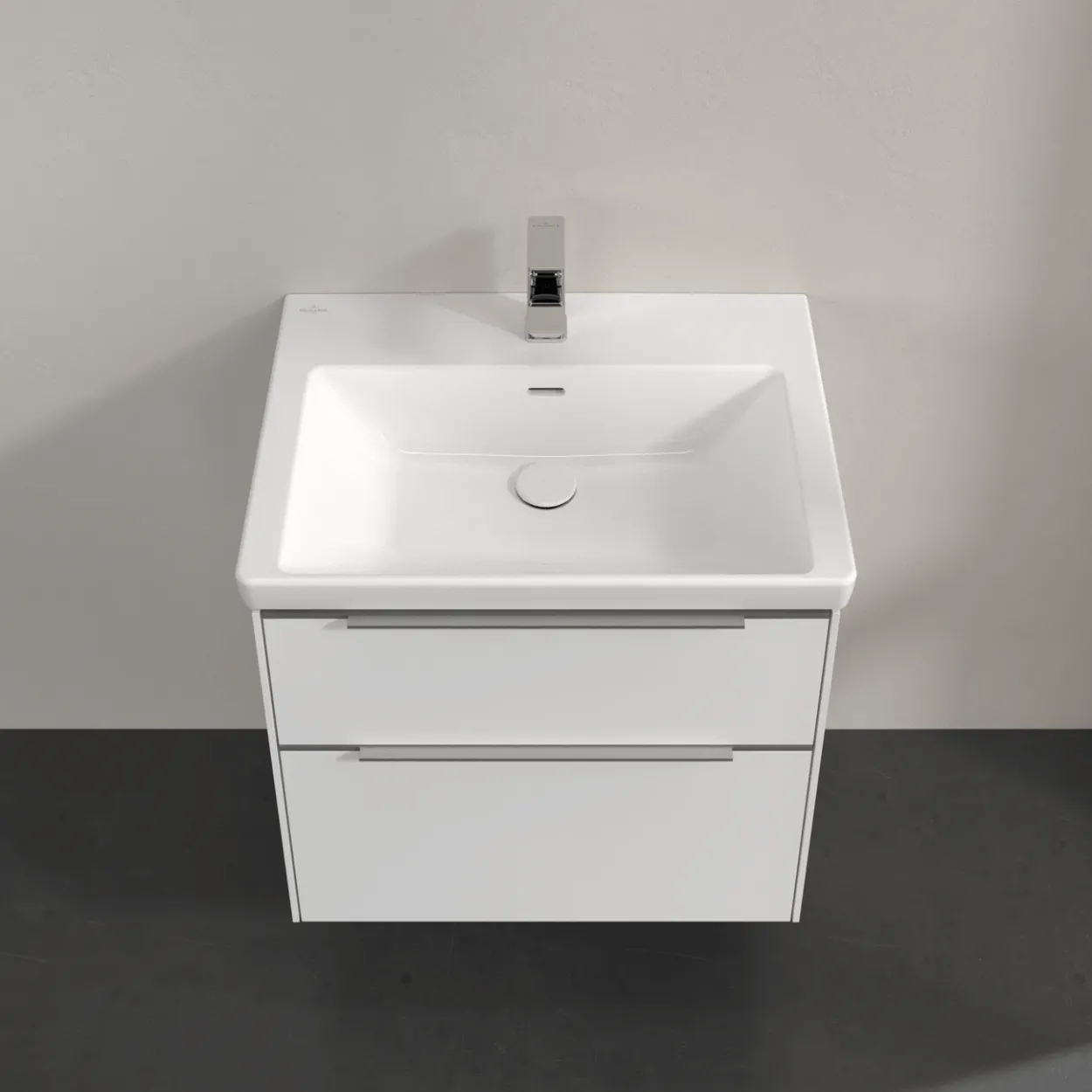 V&b subway 3.0 servantskap 62x57 brilliant white m/lys håndtak i krom