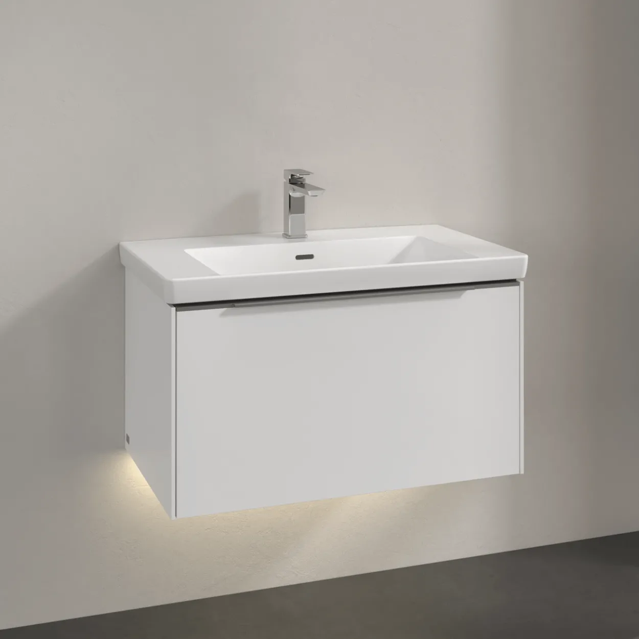 V&b subway 3.0 servantskap 77x42 brilliant white m/lys håndtak i krom