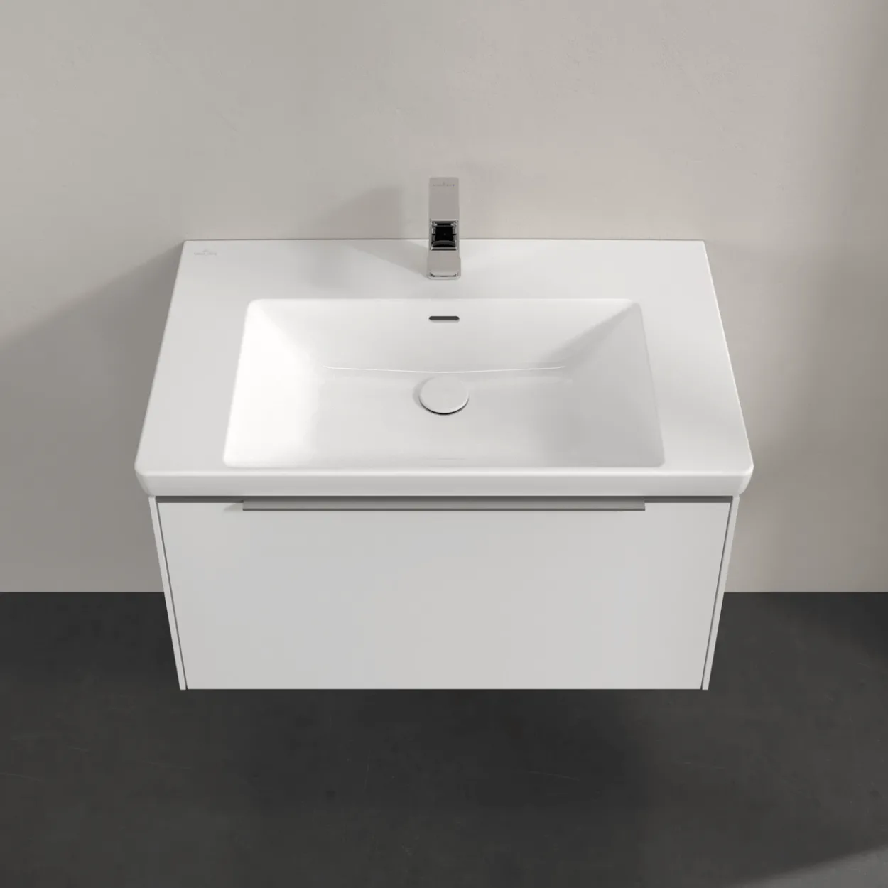 V&b subway 3.0 servantskap 77x42 brilliant white m/lys håndtak i krom