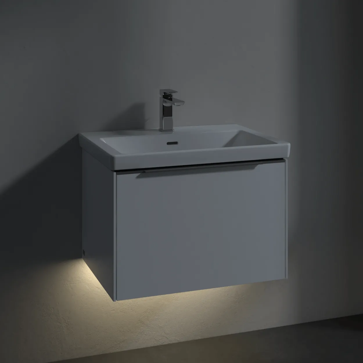 V&b subway 3.0 servantskap 66x42 brilliant white m/lys håndtak i krom