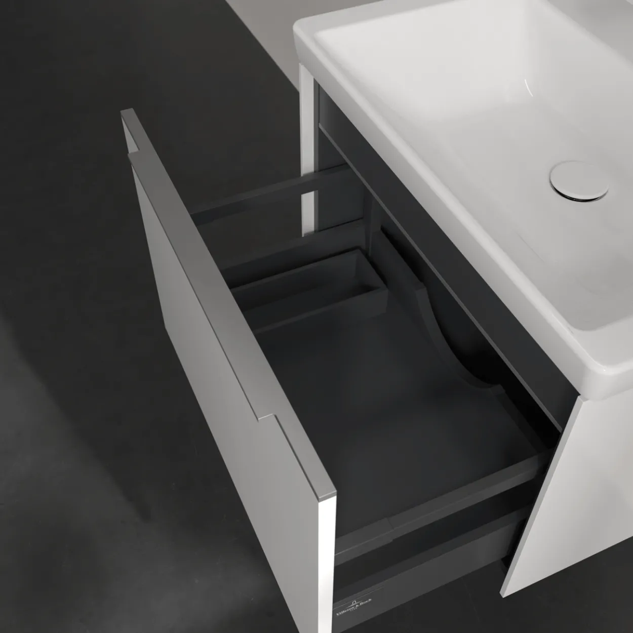 V&b subway 3.0 servantskap 66x42 brilliant white m/lys håndtak i krom