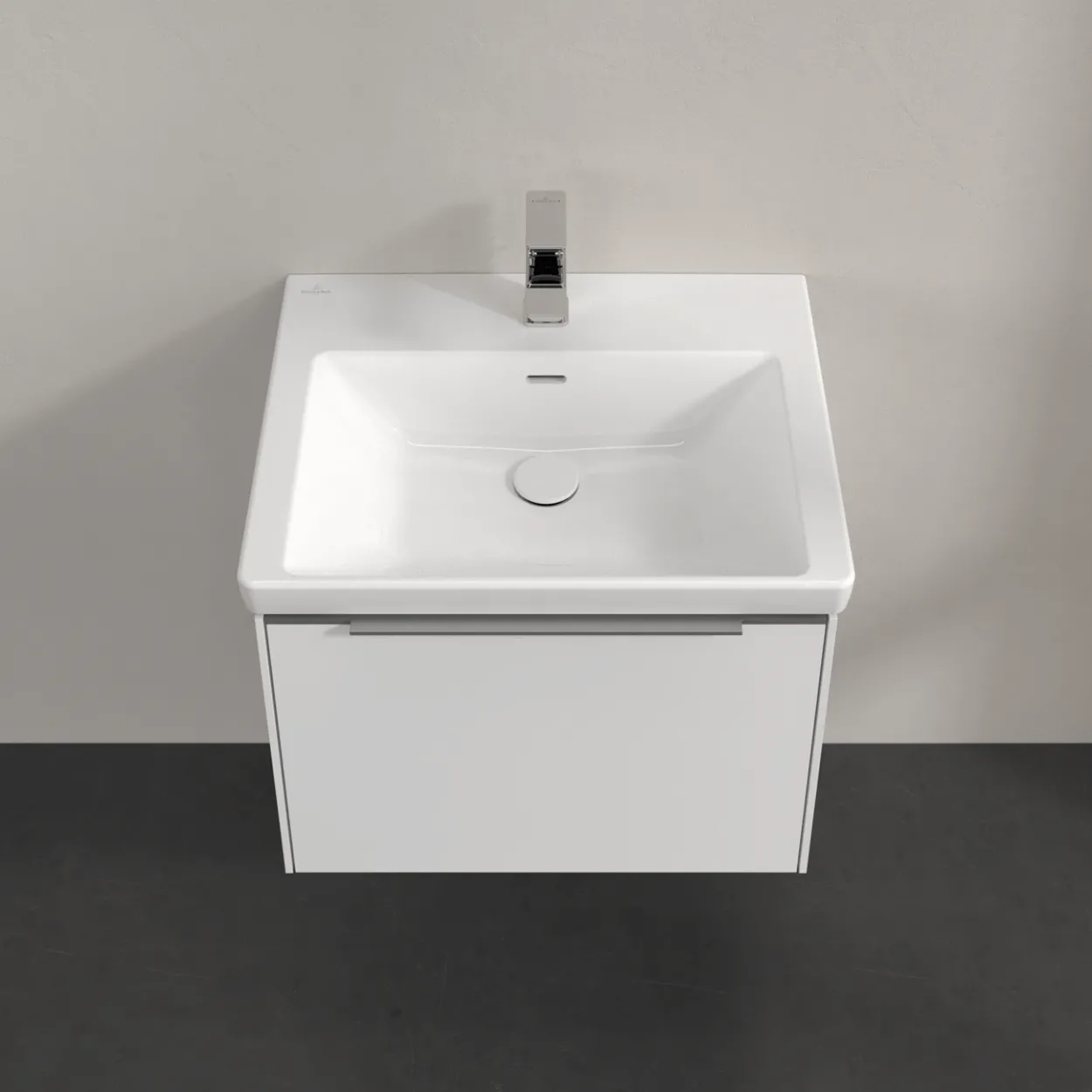 V&b subway 3.0 servantskap 57x42 brilliant white m/lys håndtak i krom