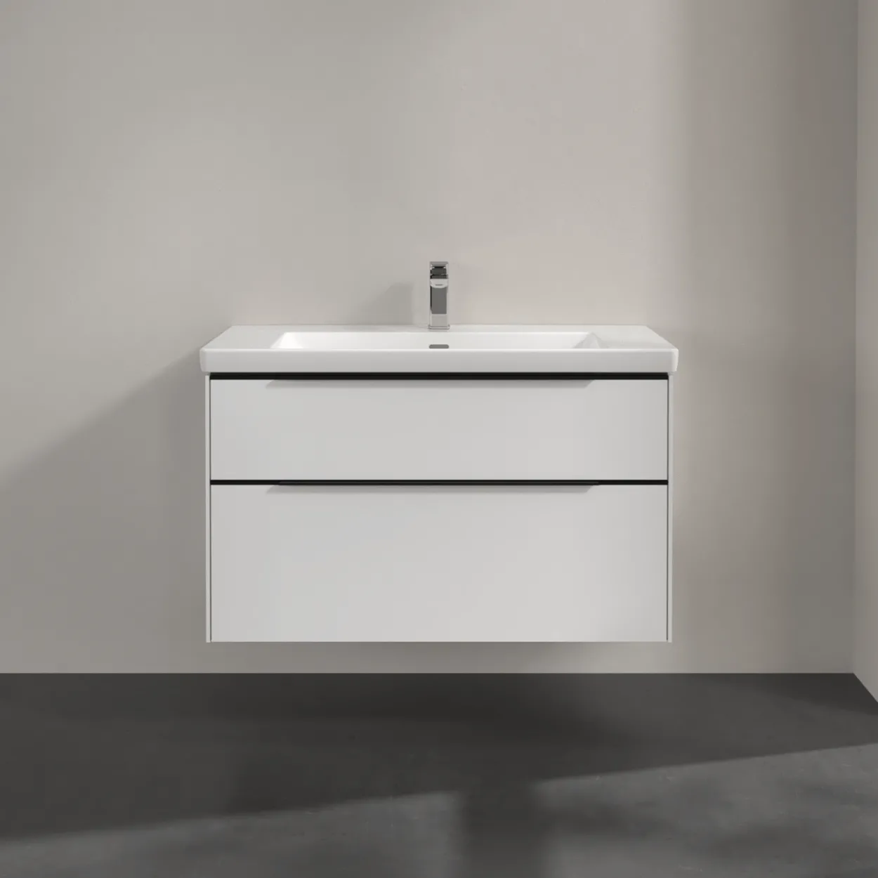 V&b subway 3.0 servantskap 97x57 brilliant white m/lys håndtak i volcano black