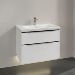 V&b subway 3.0 servantskap 77x57 brilliant white m/lys håndtak i volcano black