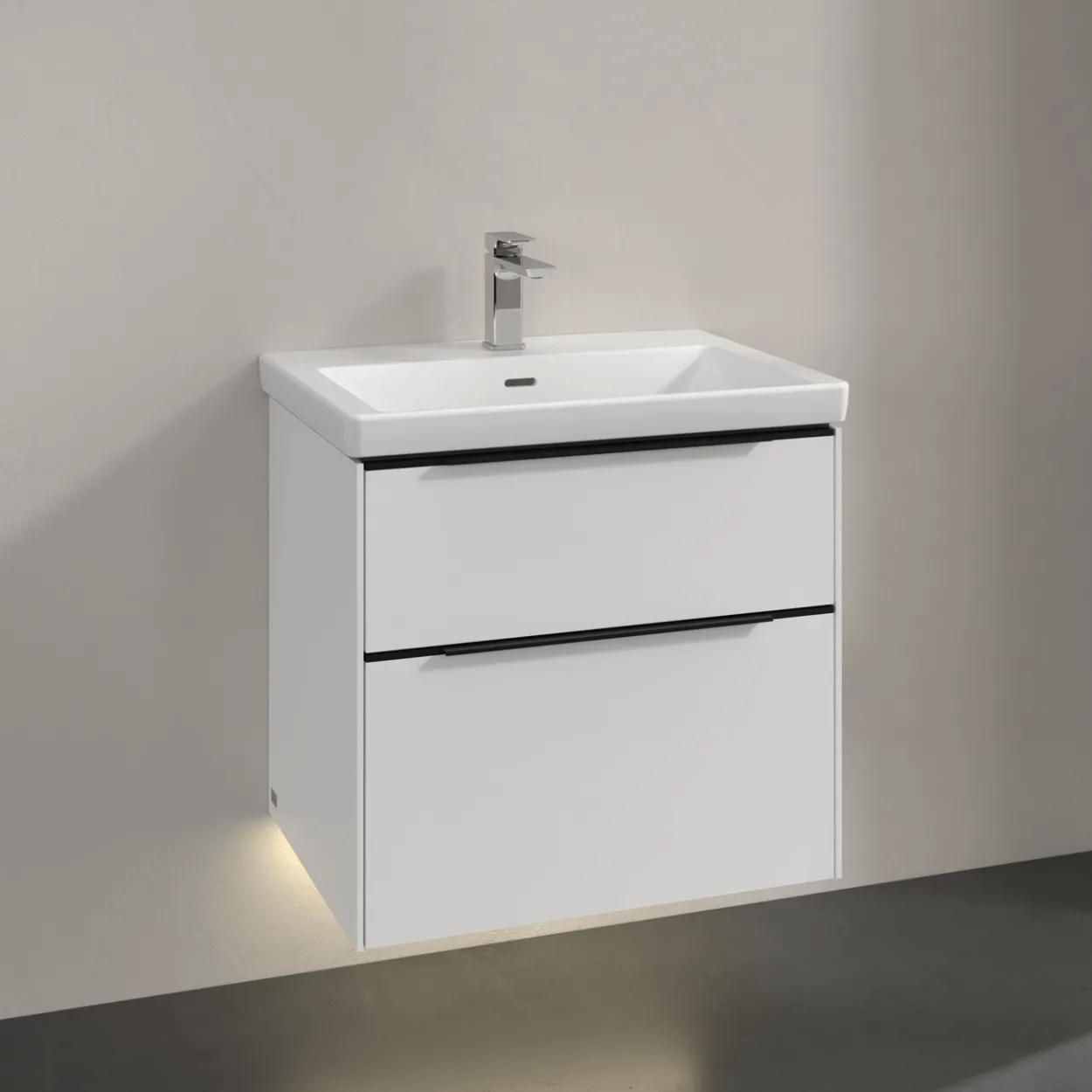 V&b subway 3.0 servantskap 62x57 brilliant white m/lys håndtak i volcano black