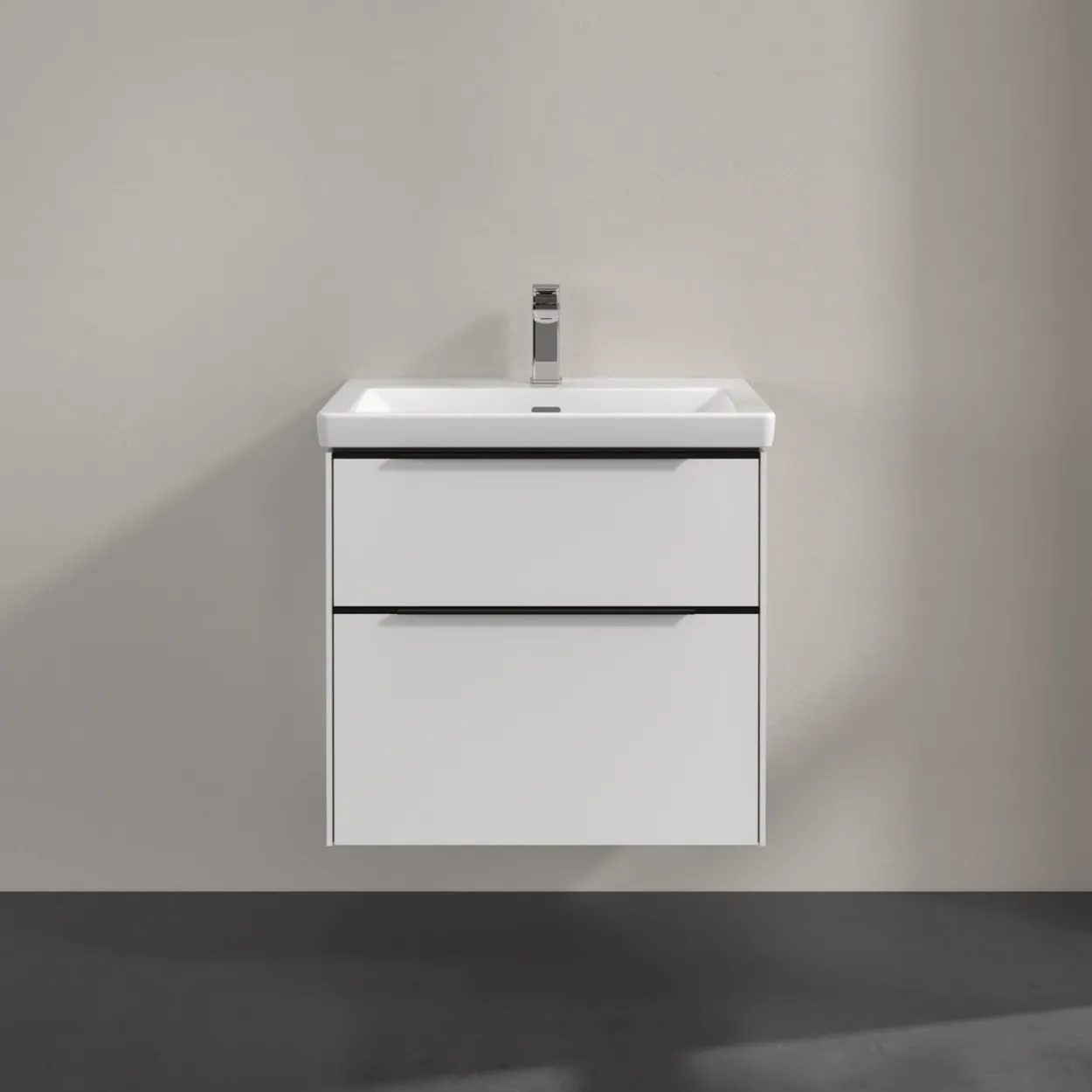 V&b subway 3.0 servantskap 62x57 brilliant white m/lys håndtak i volcano black