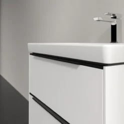 V&b subway 3.0 servantskap 57x47 brilliant white m/lys håndtak i volcano black