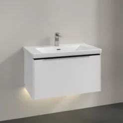 V&b subway 3.0 servantskap 77x42 brilliant white m/lys håndtak i volcano black