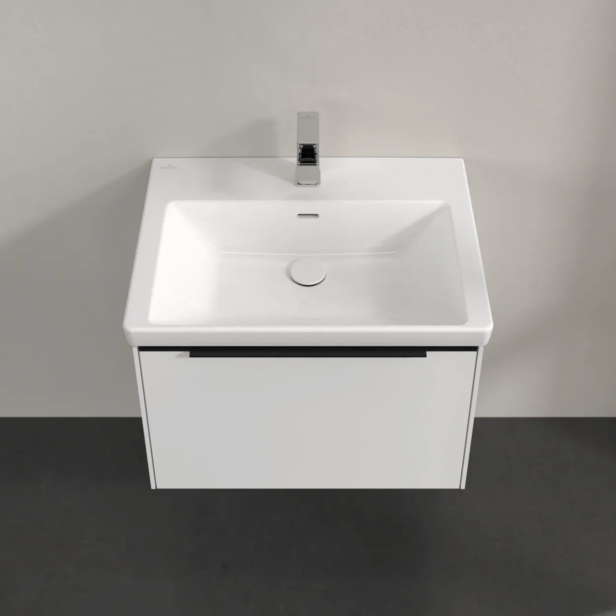 V&b subway 3.0 servantskap 66x42 brilliant white m/lys håndtak i volcano black