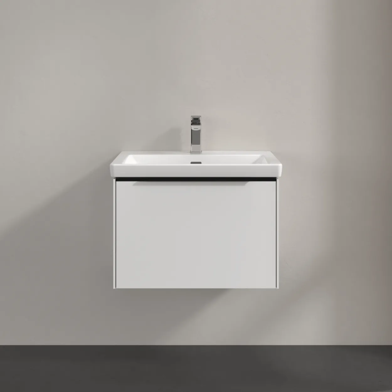 V&b subway 3.0 servantskap 66x42 brilliant white m/lys håndtak i volcano black