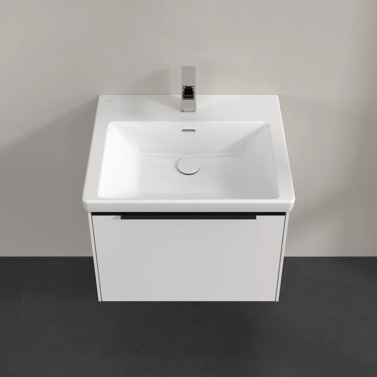 V&b subway 3.0 servantskap 57x42 brilliant white m/lys håndtak i volcano black