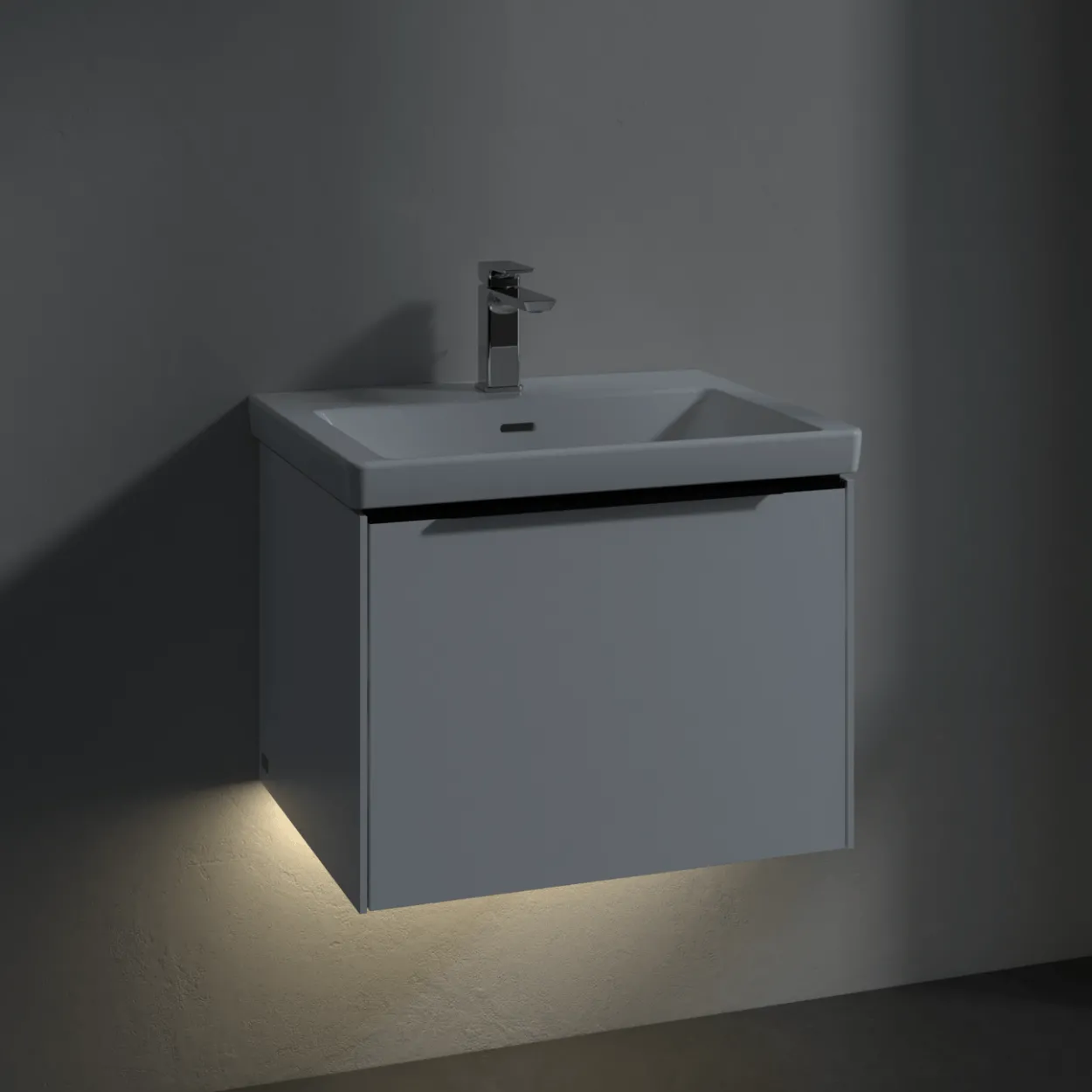 V&b subway 3.0 servantskap 57x42 brilliant white m/lys håndtak i volcano black