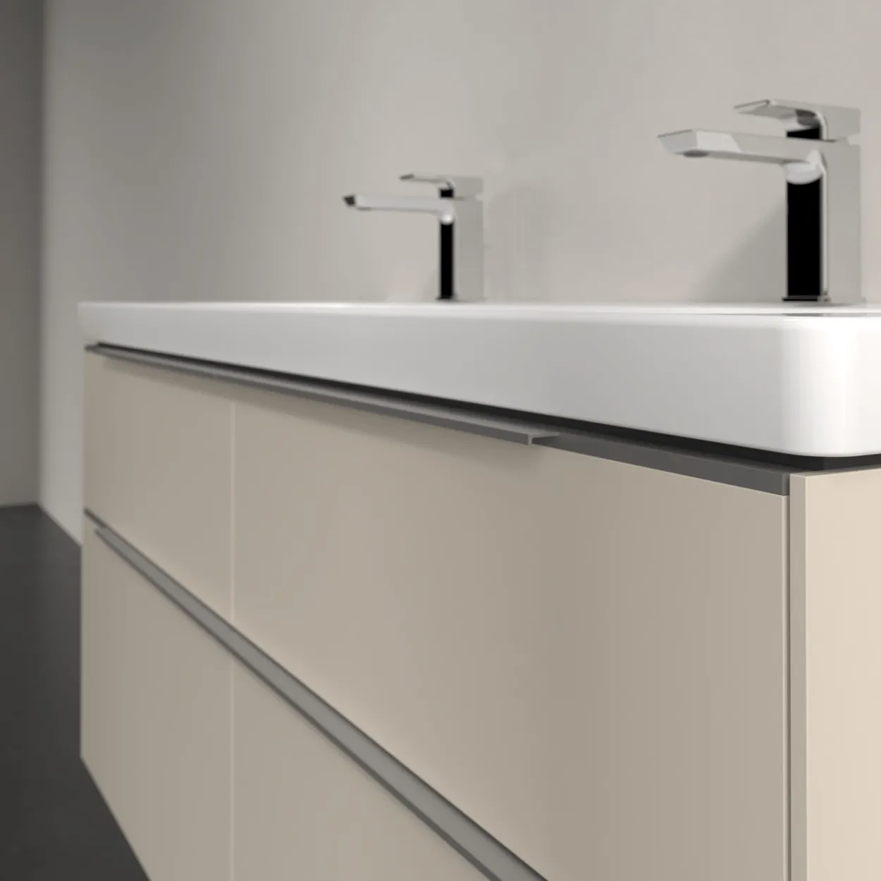 V&b subway 3.0 servantskap 127x57 cashmere grey håndtak i krom