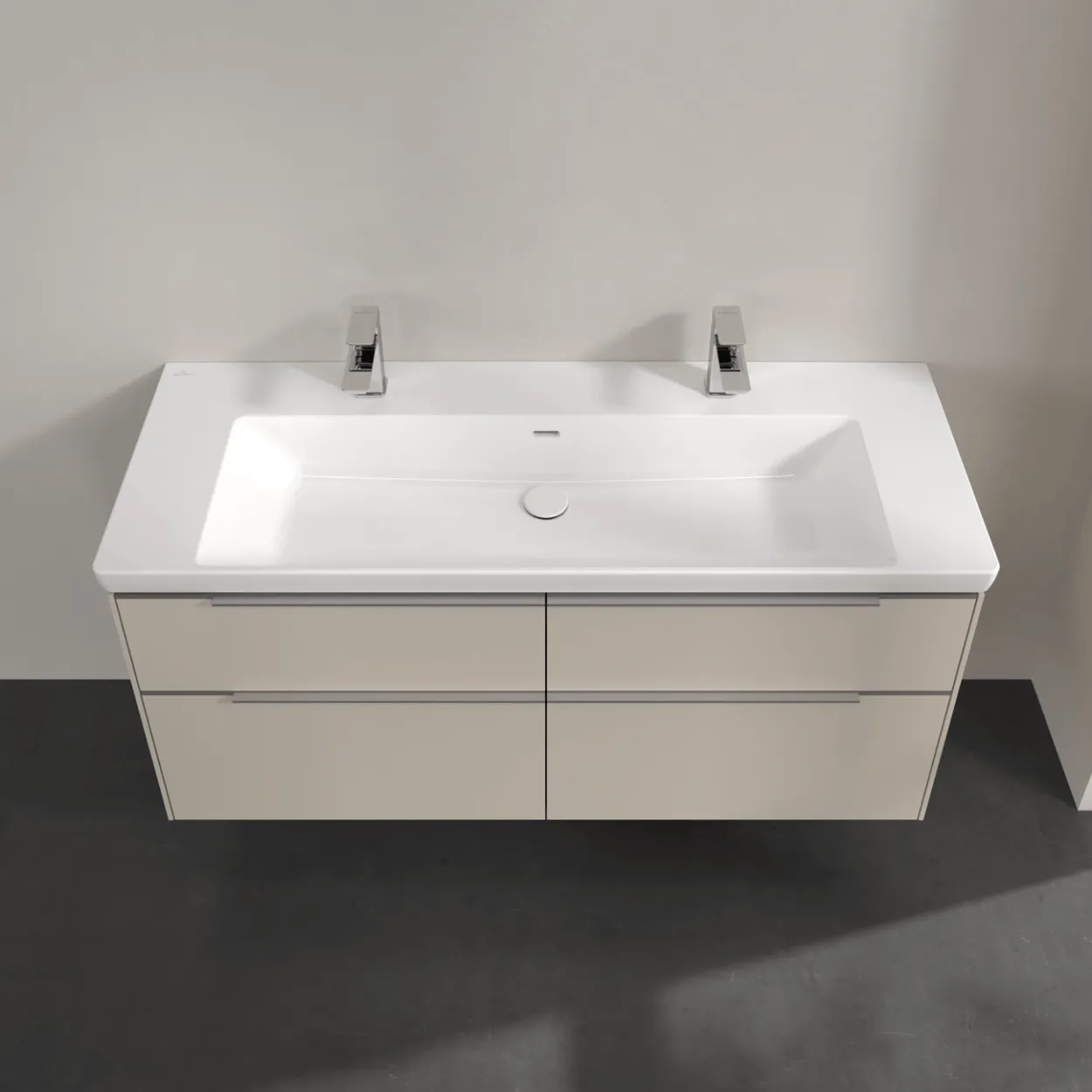 V&b subway 3.0 servantskap 127x57 cashmere grey håndtak i krom