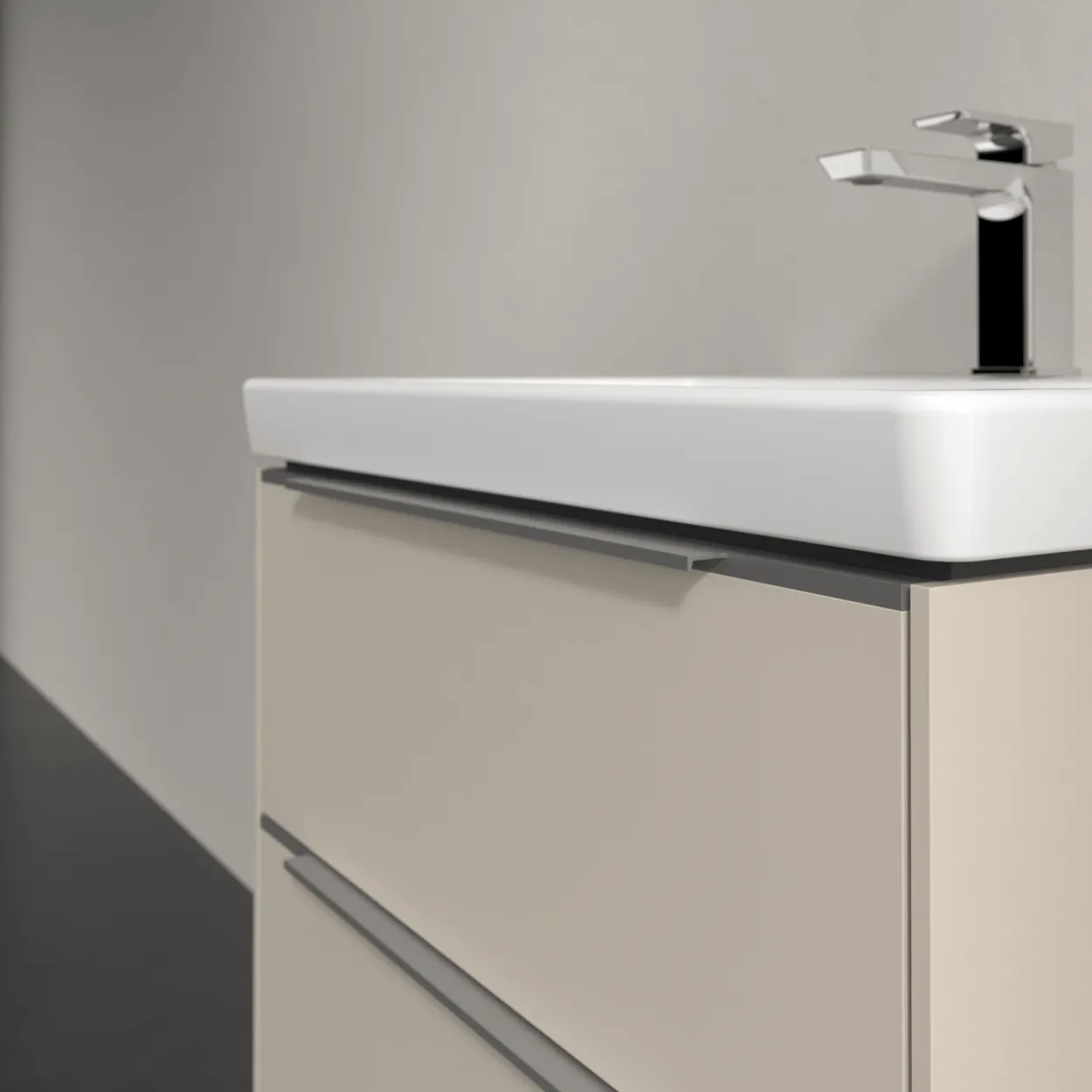 V&b subway 3.0 servantskap 57x47 cashmere grey håndtak i krom