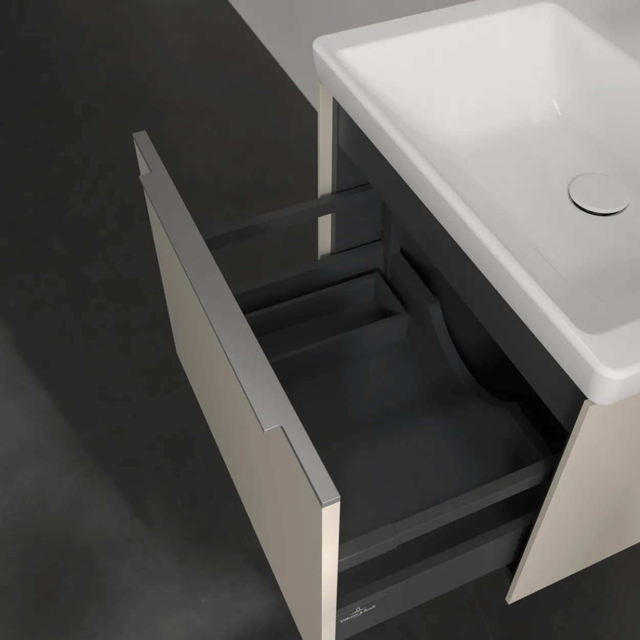 V&b subway 3.0 servantskap 57x42 cashmere grey håndtak i krom