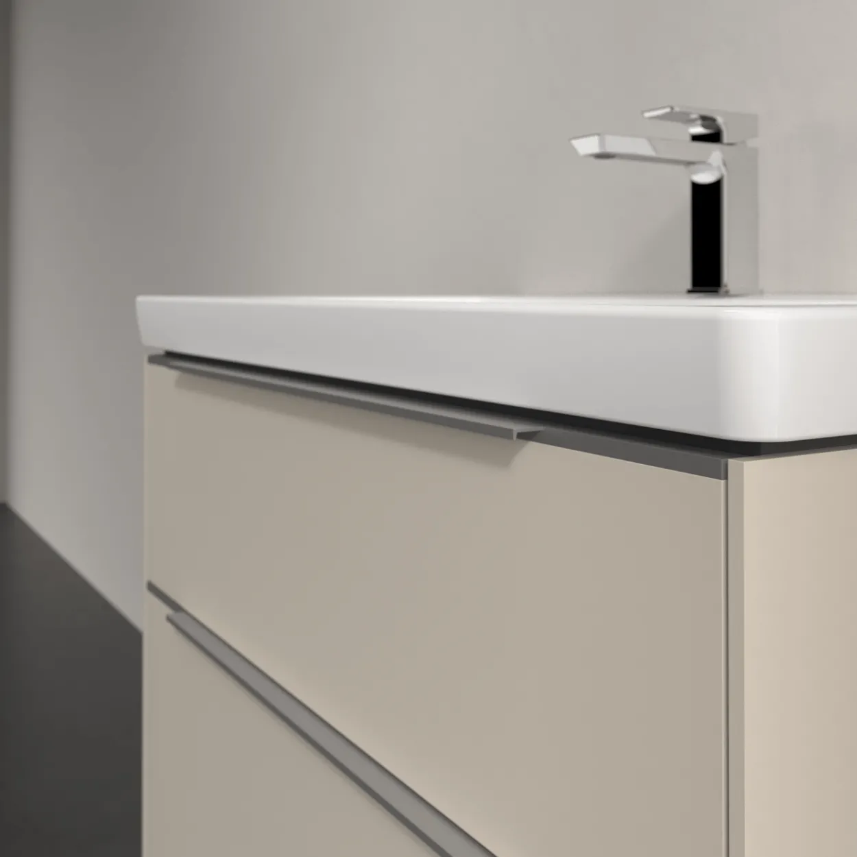 V&b subway 3.0 servantskap 77x57 cashmere grey håndtak i krom