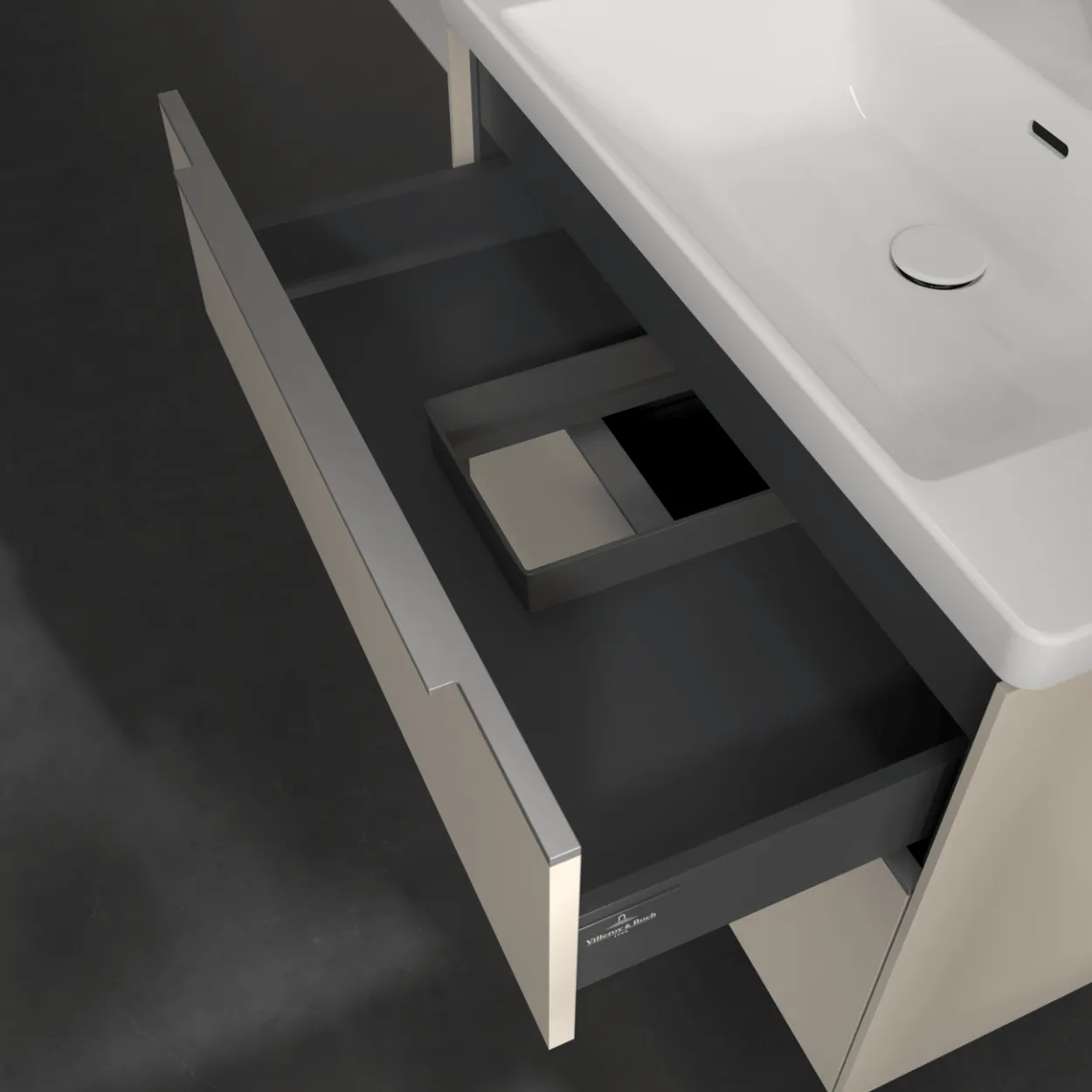 V&b subway 3.0 servantskap 77x57 cashmere grey håndtak i krom