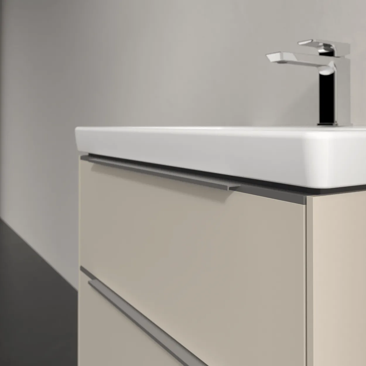 V&b subway 3.0 servantskap 62x57 cashmere grey håndtak i krom