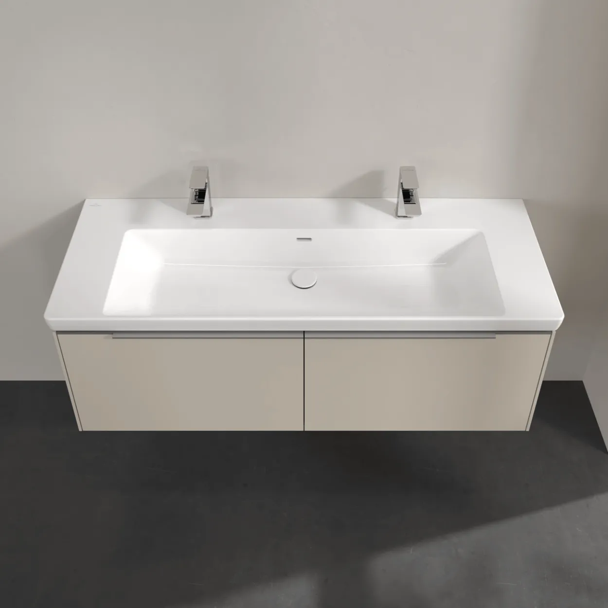 V&b subway 3.0 servantskap 127x42 cashmere grey håndtak i krom