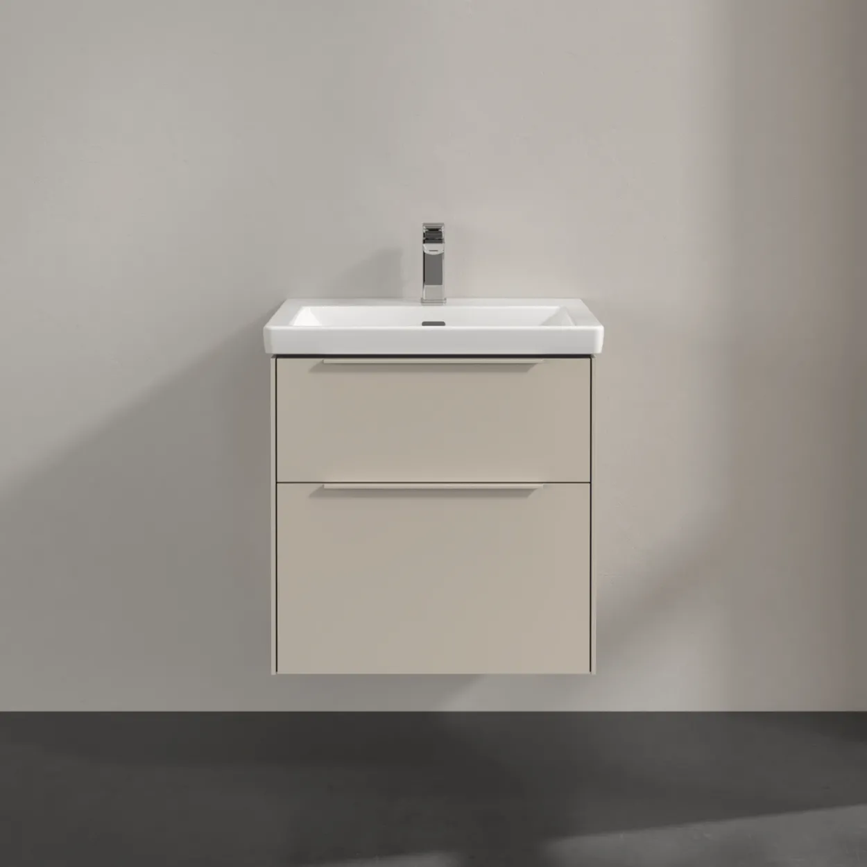 V&b subway 3.0 servantskap 57x47 cashmere grey håndtak i møbelets farge