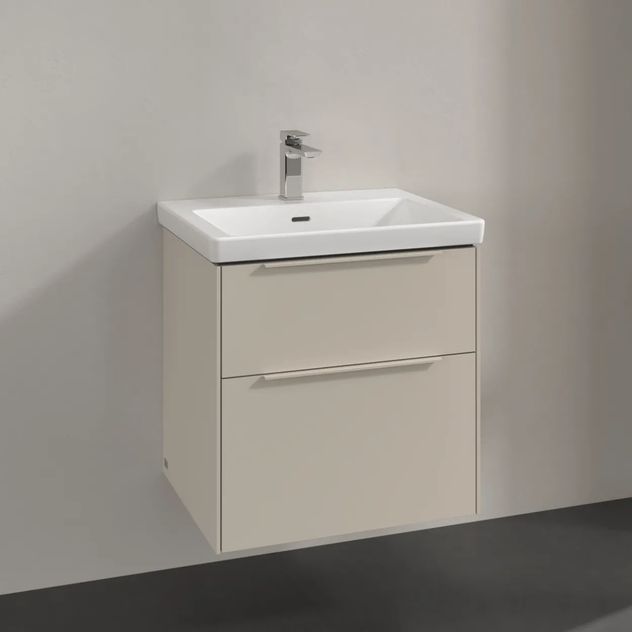V&b subway 3.0 servantskap 57x47 cashmere grey håndtak i møbelets farge