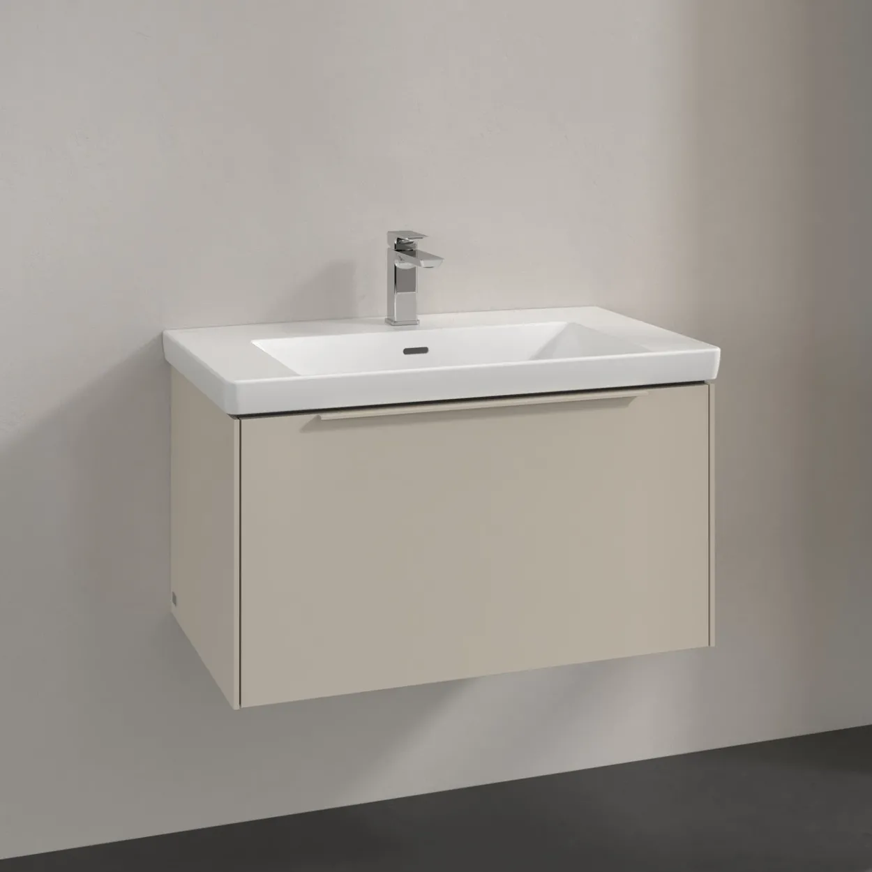 V&b subway 3.0 servantskap 77x42 cashmere grey håndtak i møbelets farge