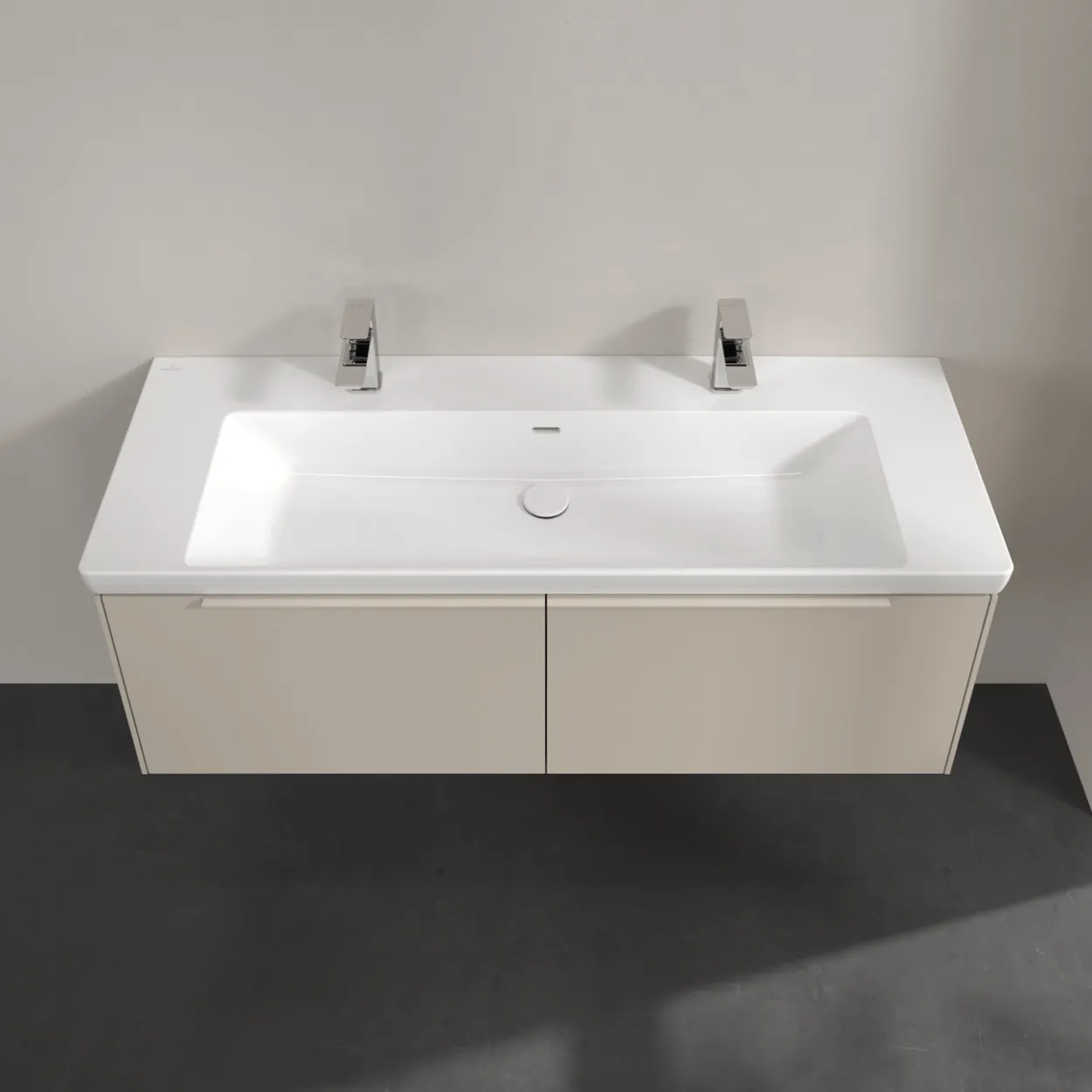 V&b subway 3.0 servantskap 127x42 cashmere grey håndtak i møbelets farge