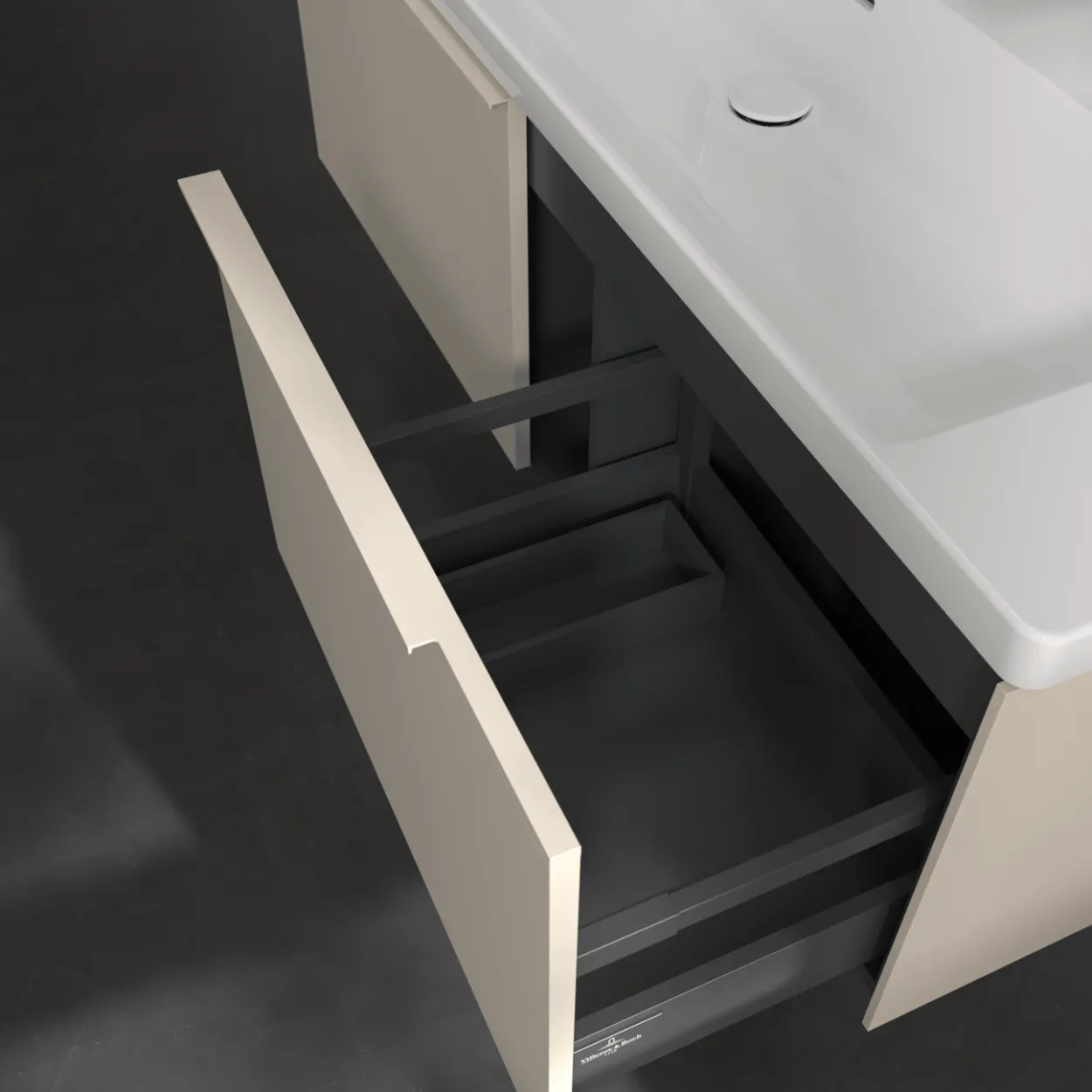 V&b subway 3.0 servantskap 127x42 cashmere grey håndtak i møbelets farge