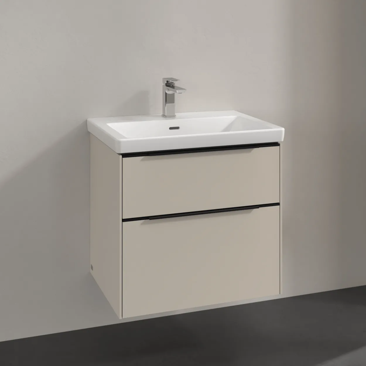 V&b subway 3.0 servantskap 62x57 cashmere grey håndtak i volcano black