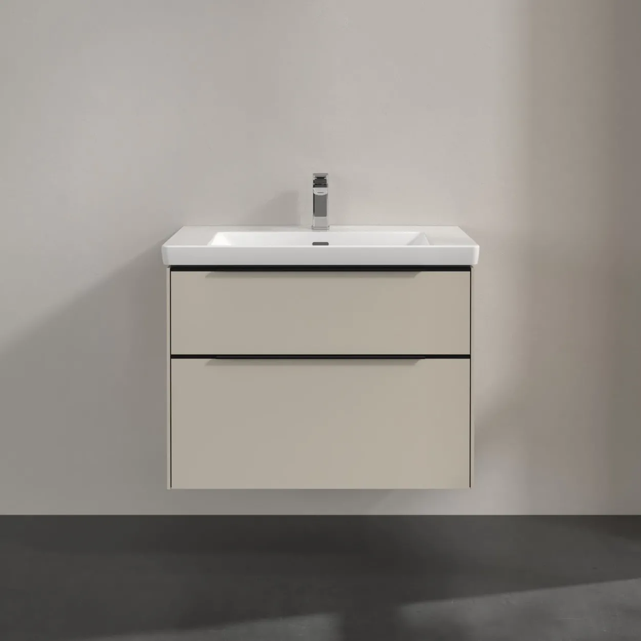 V&b subway 3.0 servantskap 77x57 cashmere grey håndtak i volcano black