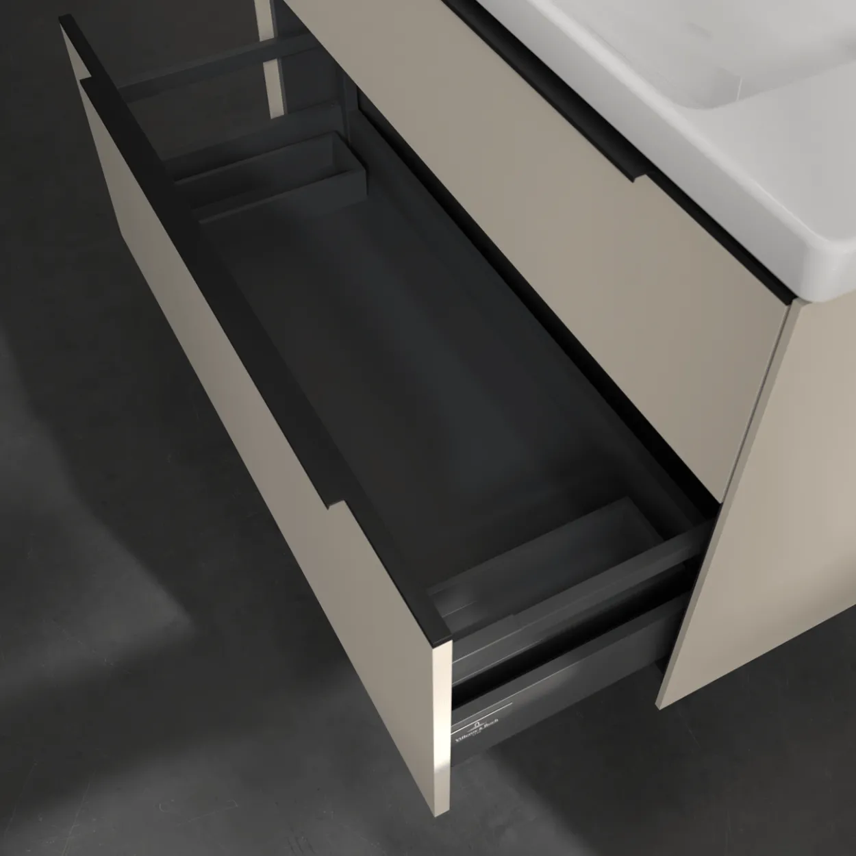 V&b subway 3.0 servantskap 97x57 cashmere grey håndtak i volcano black