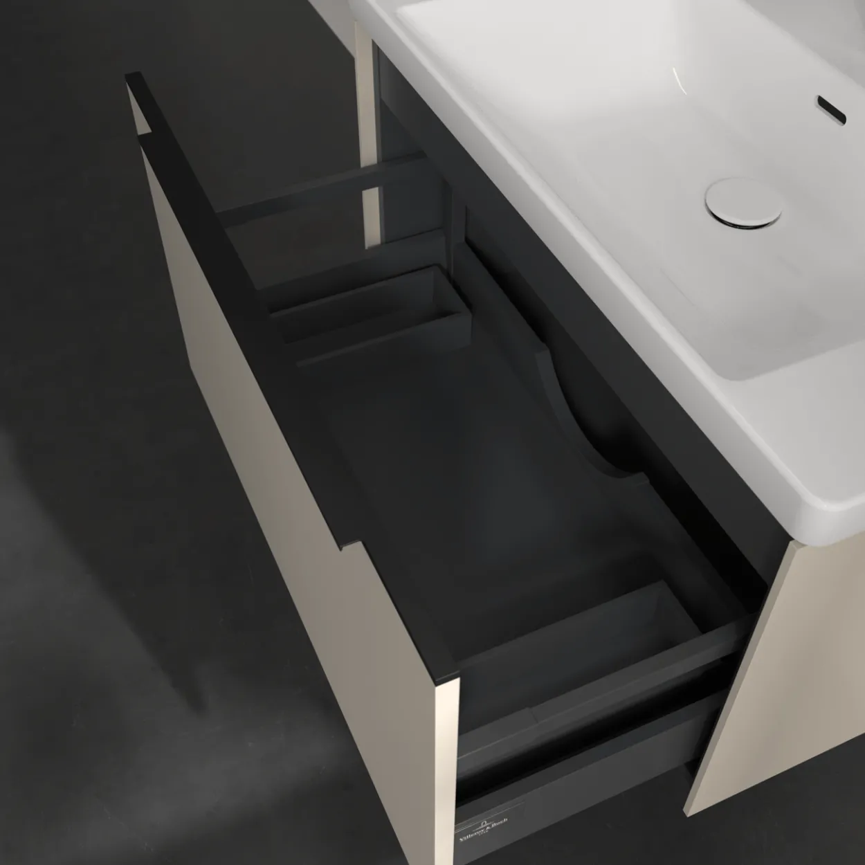 V&b subway 3.0 servantskap 77x42 cashmere grey håndtak i volcano black