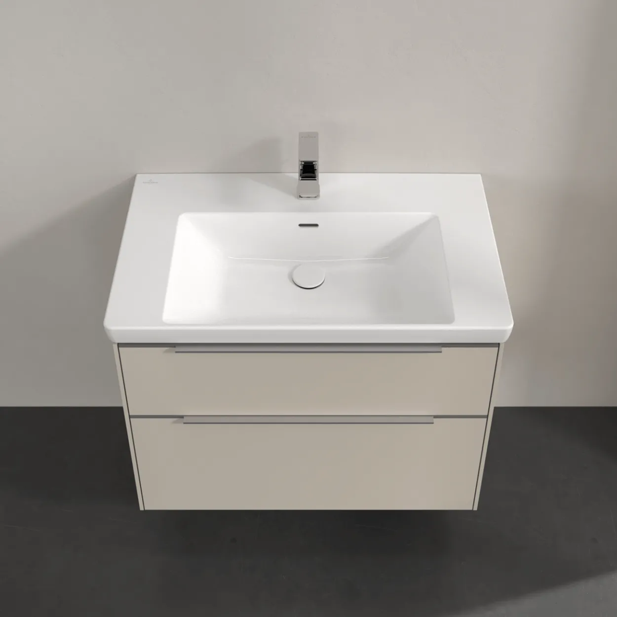 V&b subway 3.0 servantskap 77x57 cashmere grey m/lys håndtak i krom