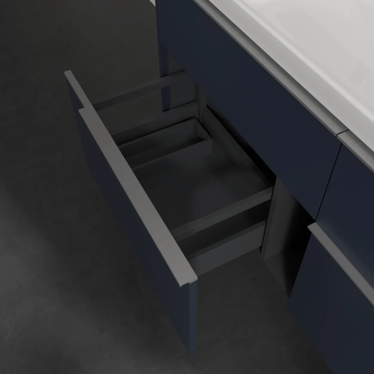 V&b subway 3.0 servantskap 127x57 cashmere grey m/lys håndtak i krom