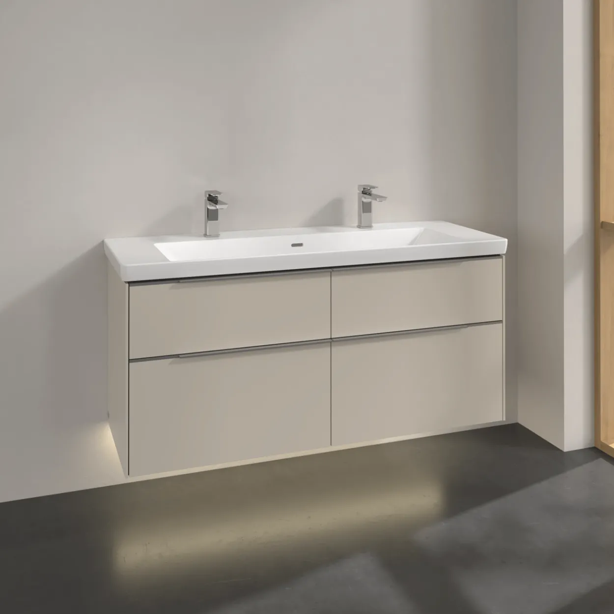 V&b subway 3.0 servantskap 127x57 cashmere grey m/lys håndtak i krom
